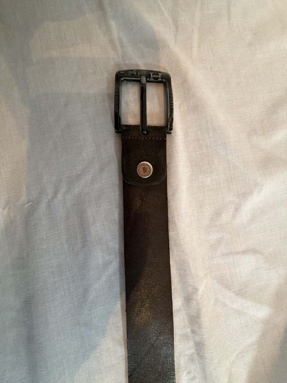 Vintage Hermès Etriviere Buckle Brown Leather Belt - Picture 8 of 12